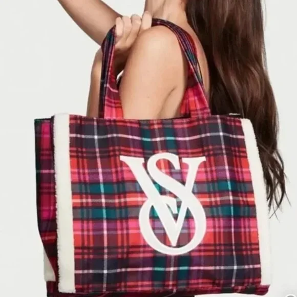 Victoria’s Secret Plaid Tote Bag